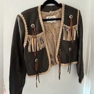 VINTAGE SCULLY LEATHER TASSLE JACKET